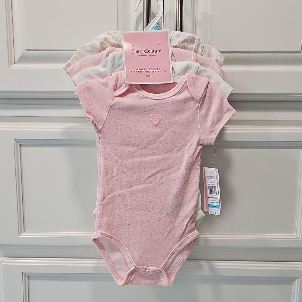 Juicy Couture Pink Bodysuit One Piece Short Sleeve
